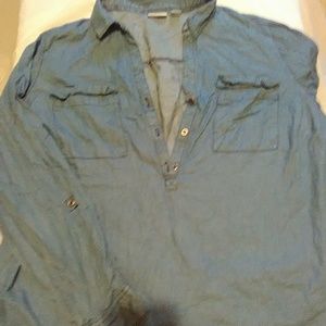 Womens 18/20W CATO Half Button Down Denim pullover